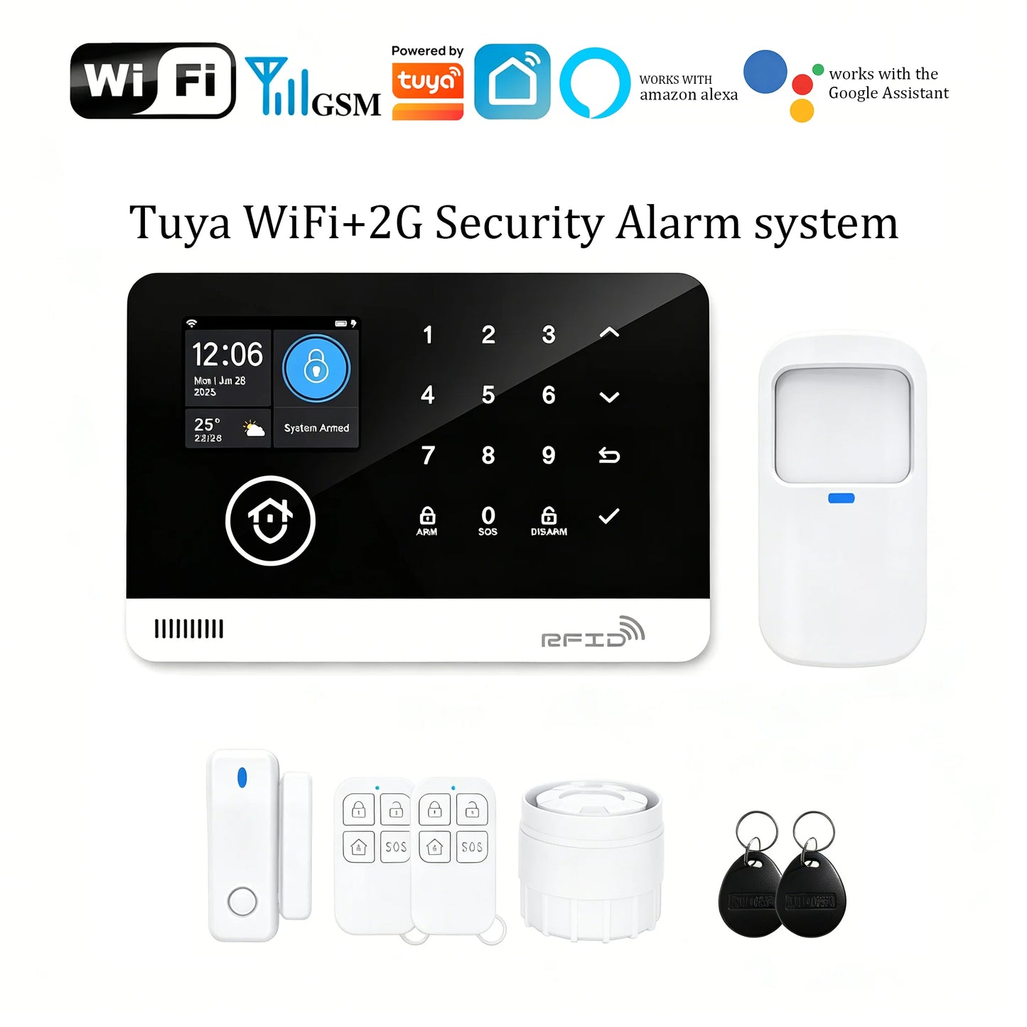 Tugard Smart Home Alarm Kit with WiFi GSM Connection Camera APP Control Door/Window Anti-Theft Sensor