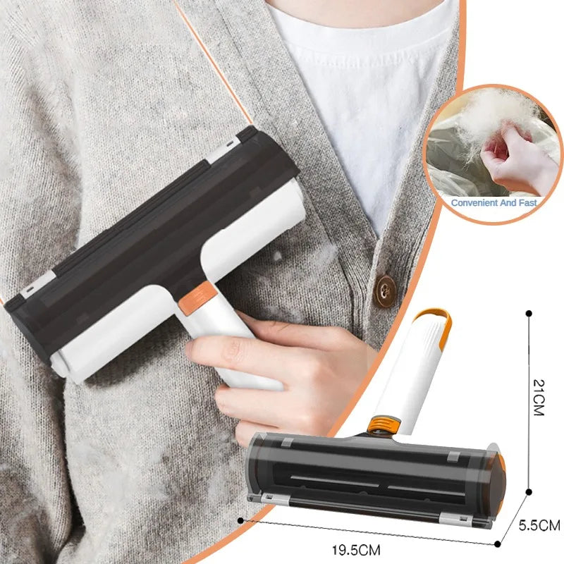 Pet hair remover cleaning upholstery