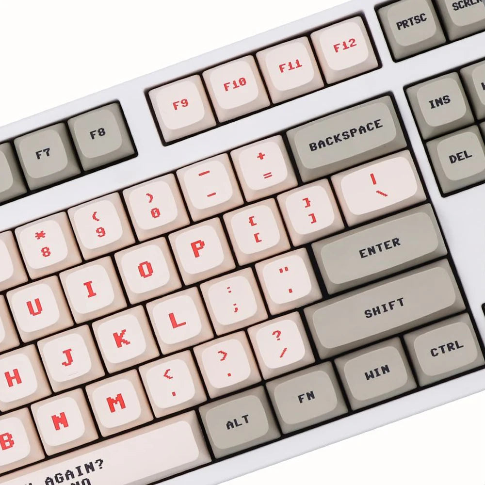 137 Keys Anime Retro Red And White Machine Keycaps Dye Sub PBT XDA Profile for MX Switch DIY Ducky Game Mechanical Keyboard