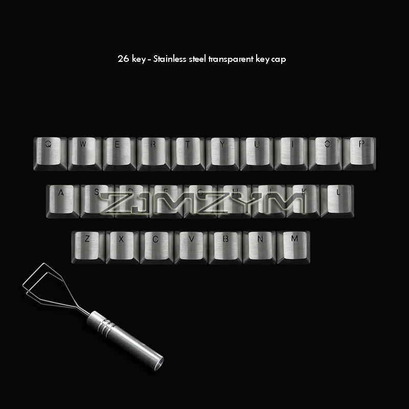 Stainless Steel Full Metal DIY Keycaps for Mechanical Keyboard Gaming Key Arrow Key Light Through Back Lit