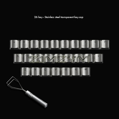 Stainless Steel Full Metal DIY Keycaps for Mechanical Keyboard Gaming Key Arrow Key Light Through Back Lit