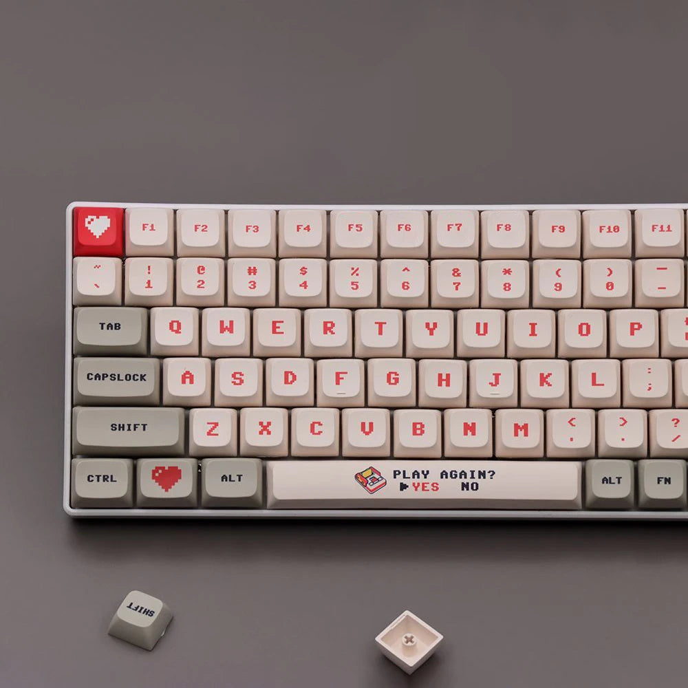 137 Keys Anime Retro Red And White Machine Keycaps Dye Sub PBT XDA Profile for MX Switch DIY Ducky Game Mechanical Keyboard