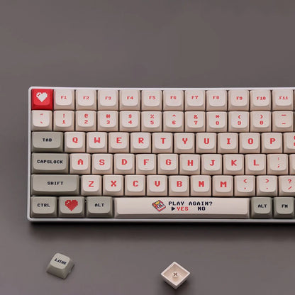 137 Keys Anime Retro Red And White Machine Keycaps Dye Sub PBT XDA Profile for MX Switch DIY Ducky Game Mechanical Keyboard