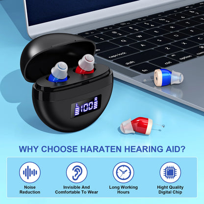 Personal headphones, with sound amplification, small and portable comfortable for two-ear wearing hearing amplifiers Earbuds