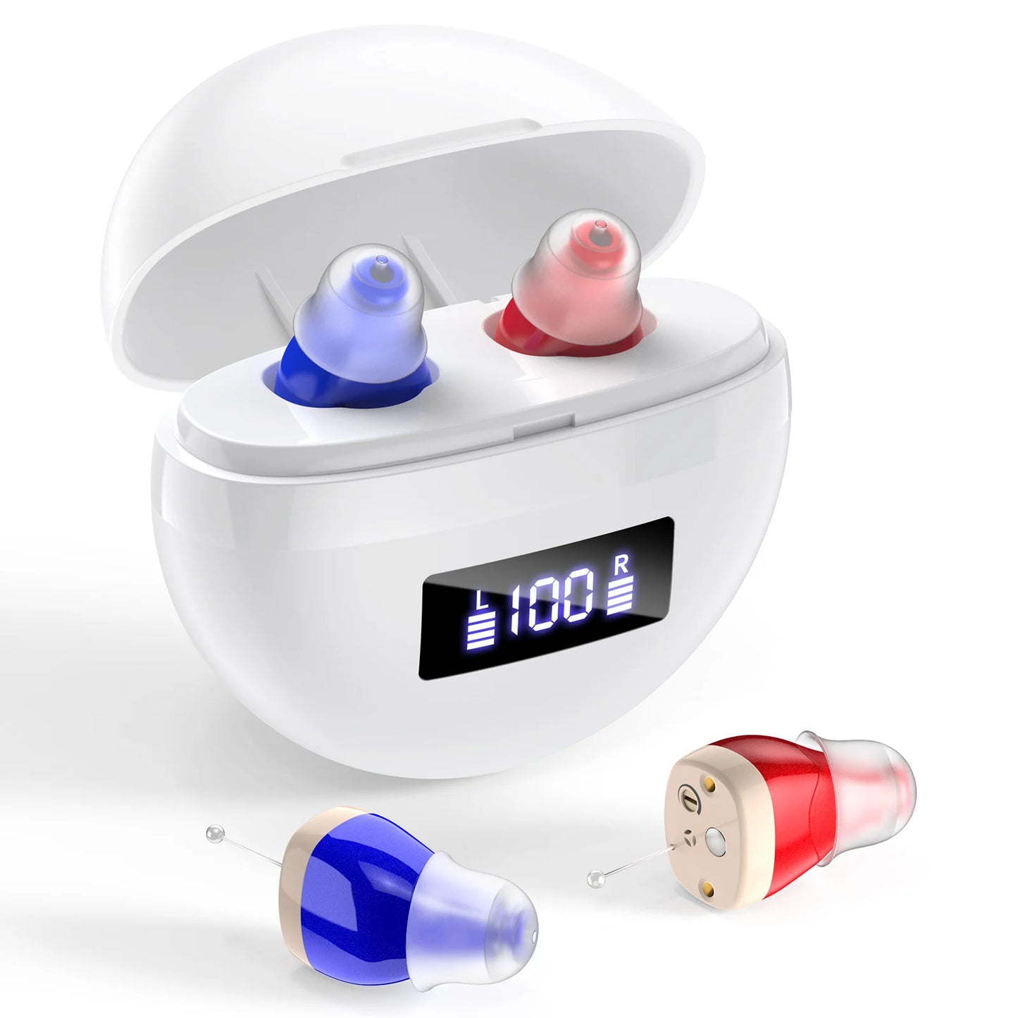 Personal headphones, with sound amplification, small and portable comfortable for two-ear wearing hearing amplifiers Earbuds