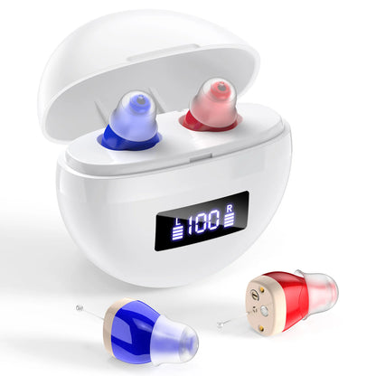 Personal headphones, with sound amplification, small and portable comfortable for two-ear wearing hearing amplifiers Earbuds