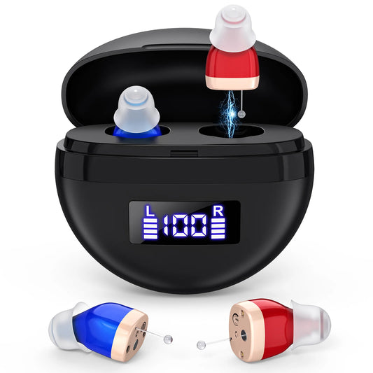 Personal headphones, with sound amplification, small and portable comfortable for two-ear wearing hearing amplifiers Earbuds