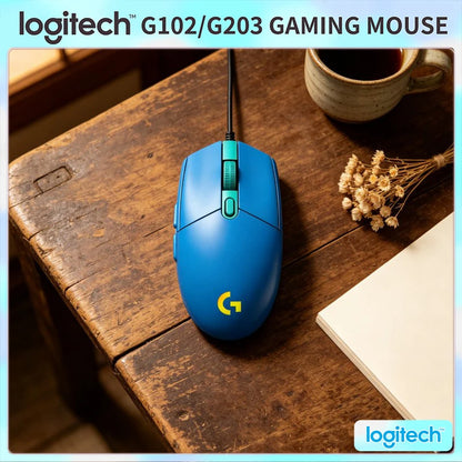 Logitech G102 Wired Gaming Mouse Adjustable DPI 16.8M RGB Colors Mechanical Buttons Ergonomic Design for Competitive Gamers
