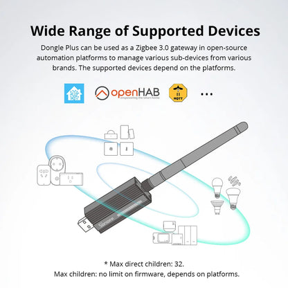 SONOFF Zigbee 3.0 USB Dongle Plus ZBDongle-E Smart Home Zigbee Gateway Bridge Hub Via Home Assistant, openHAB, and Zigbee2MQTT