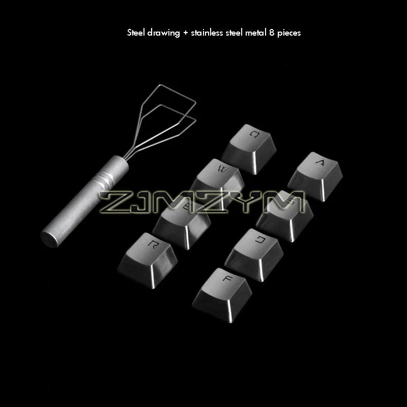 Stainless Steel Full Metal DIY Keycaps for Mechanical Keyboard Gaming Key Arrow Key Light Through Back Lit