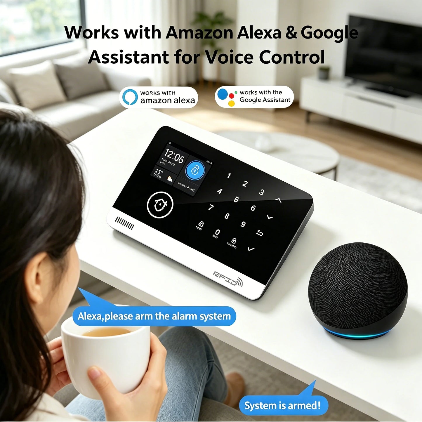Tugard Smart Home Alarm Kit with WiFi GSM Connection Camera APP Control Door/Window Anti-Theft Sensor