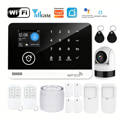 Tugard Smart Home Alarm Kit with WiFi GSM Connection Camera APP Control Door/Window Anti-Theft Sensor
