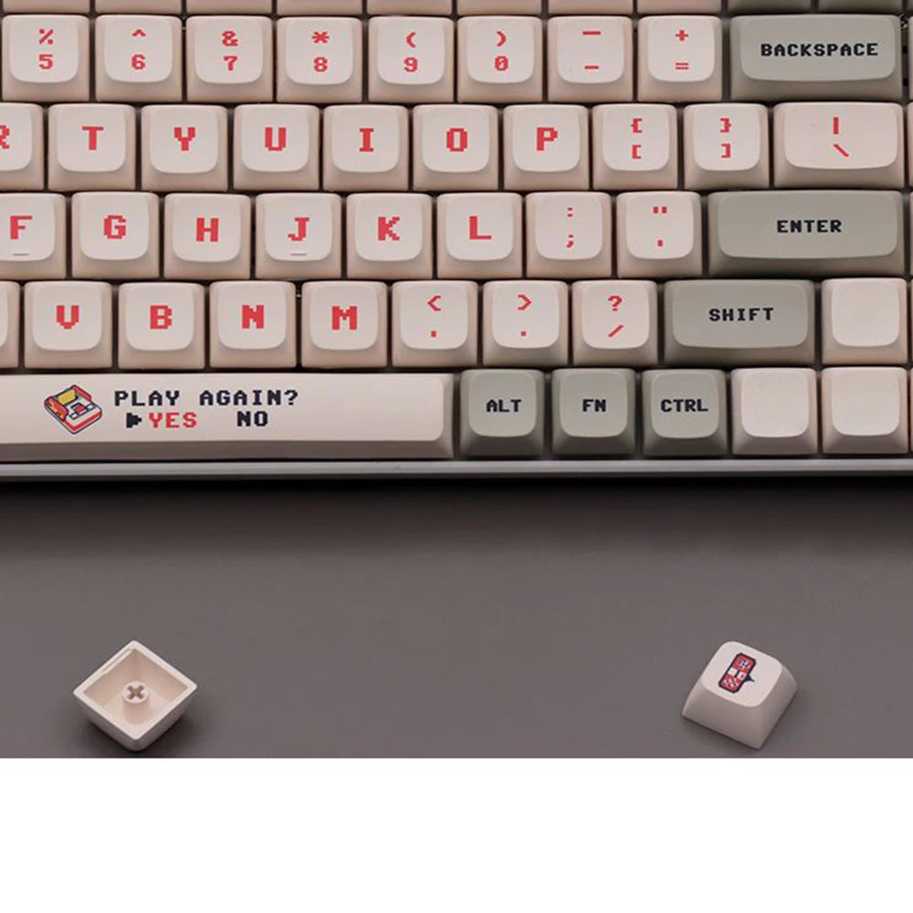 137 Keys Anime Retro Red And White Machine Keycaps Dye Sub PBT XDA Profile for MX Switch DIY Ducky Game Mechanical Keyboard