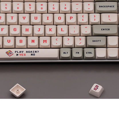 137 Keys Anime Retro Red And White Machine Keycaps Dye Sub PBT XDA Profile for MX Switch DIY Ducky Game Mechanical Keyboard