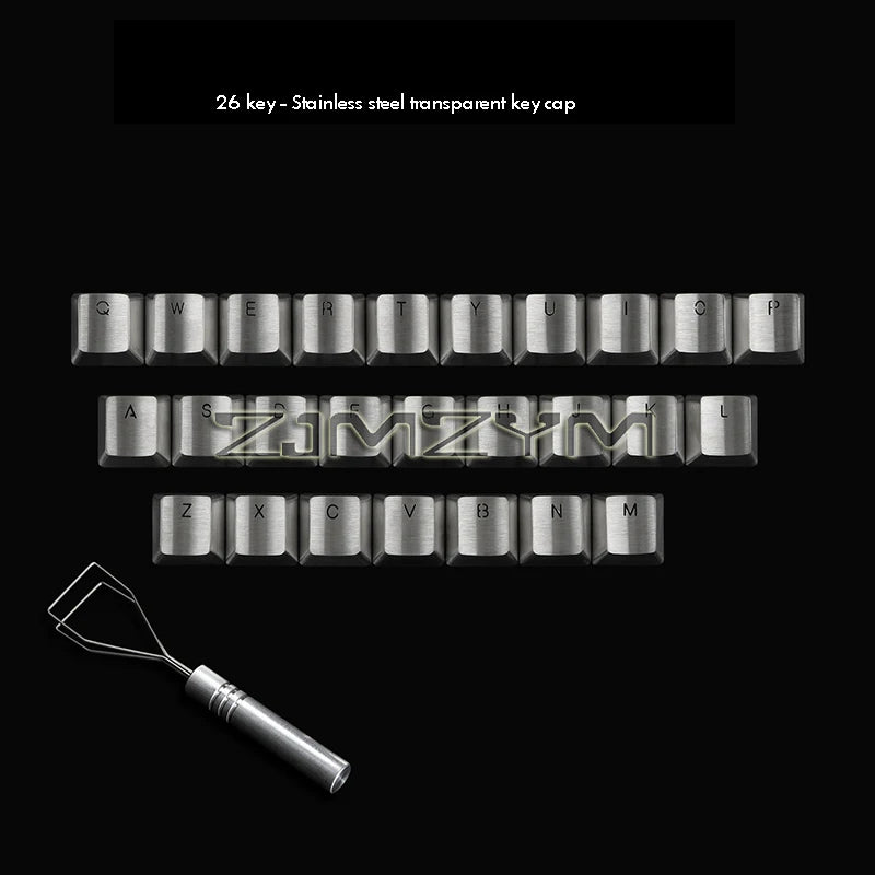 Stainless Steel Full Metal DIY Keycaps for Mechanical Keyboard Gaming Key Arrow Key Light Through Back Lit