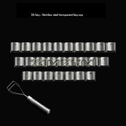 Stainless Steel Full Metal DIY Keycaps for Mechanical Keyboard Gaming Key Arrow Key Light Through Back Lit