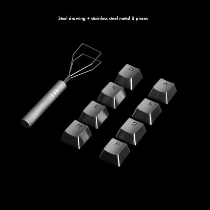 Stainless Steel Full Metal DIY Keycaps for Mechanical Keyboard Gaming Key Arrow Key Light Through Back Lit