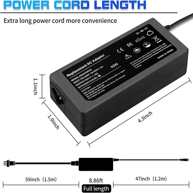 AC Adapter Power Cord For Acer LCD Monitor S232HL R240HY G276HL S240HL S271HL G226HQL HN274H Aspire 5 3 E15 N19C3 Laptop Charger