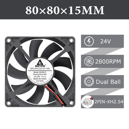 2pcs/lot Gdstime DC 5V 12V 24V 2Pin 3pin USB IDE 4Pin 80mm x 80mm x 15mm 8015 Cooler For PC Computer Case Cooling CPU Silent Fan